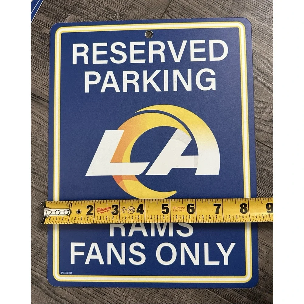 Los Angeles LA Rams Reserved‎ Parking Sign NFL Man Cave Garage Decor Bundle Lot